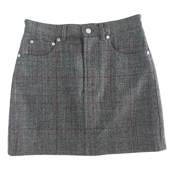 Helmut Lang Femme Hi Mini Skirt Prince of Wales Plaid Wool Italy Sz 27 $575 NWOT - Picture 7 of 15
